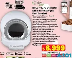 KİWİ PETS KPLB-10770 OTOMATİK KENDİNİ TEMİZLEYEN KEDİ TUVALETİ
